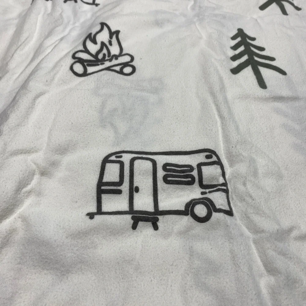 Tribal Camp‎ Theme 100% Cotton King Sheet Set Deer Trees Tent Campfire Soft Cozy